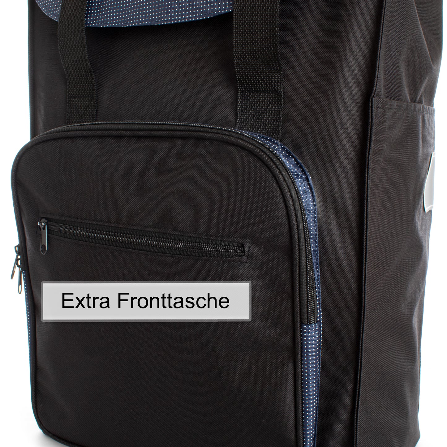 Exklusiv Andersen Einkaufstrolley - Treppensteiger Royal Shopper Stahlgestell Wismar schwarz/blau 45 leichtlaufende abnehmbare Räder - 13 cm