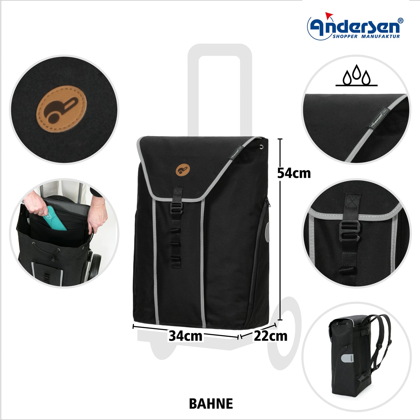 Unus Shopper Fun Bahne grau leichtlaufende abnehmbare Räder - 17 cm