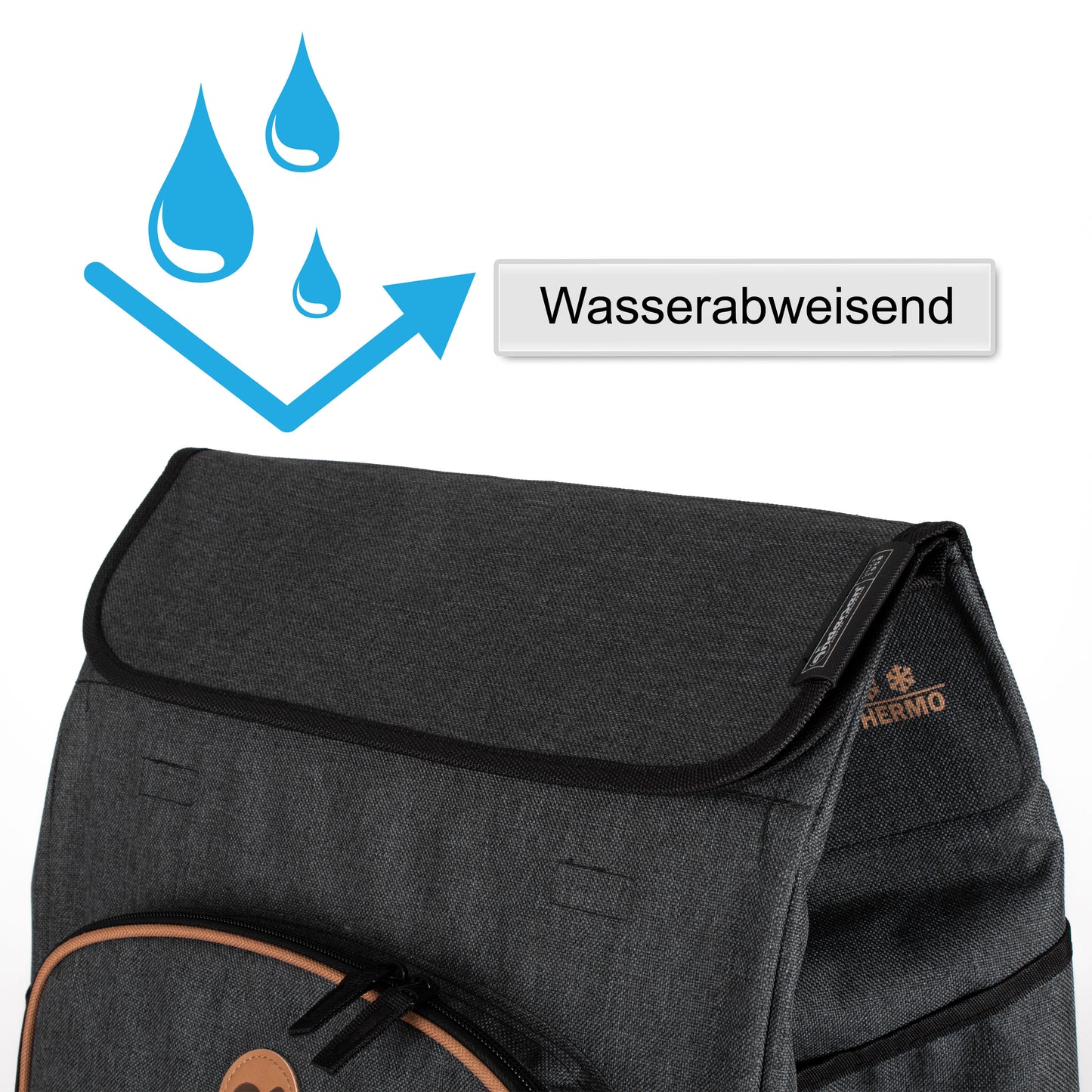 Exklusiv Andersen Einkaufstrolley - Royal Shopper XXL Folke schwarz 61L leichtlaufende abnehmbare Räder - 25 cm