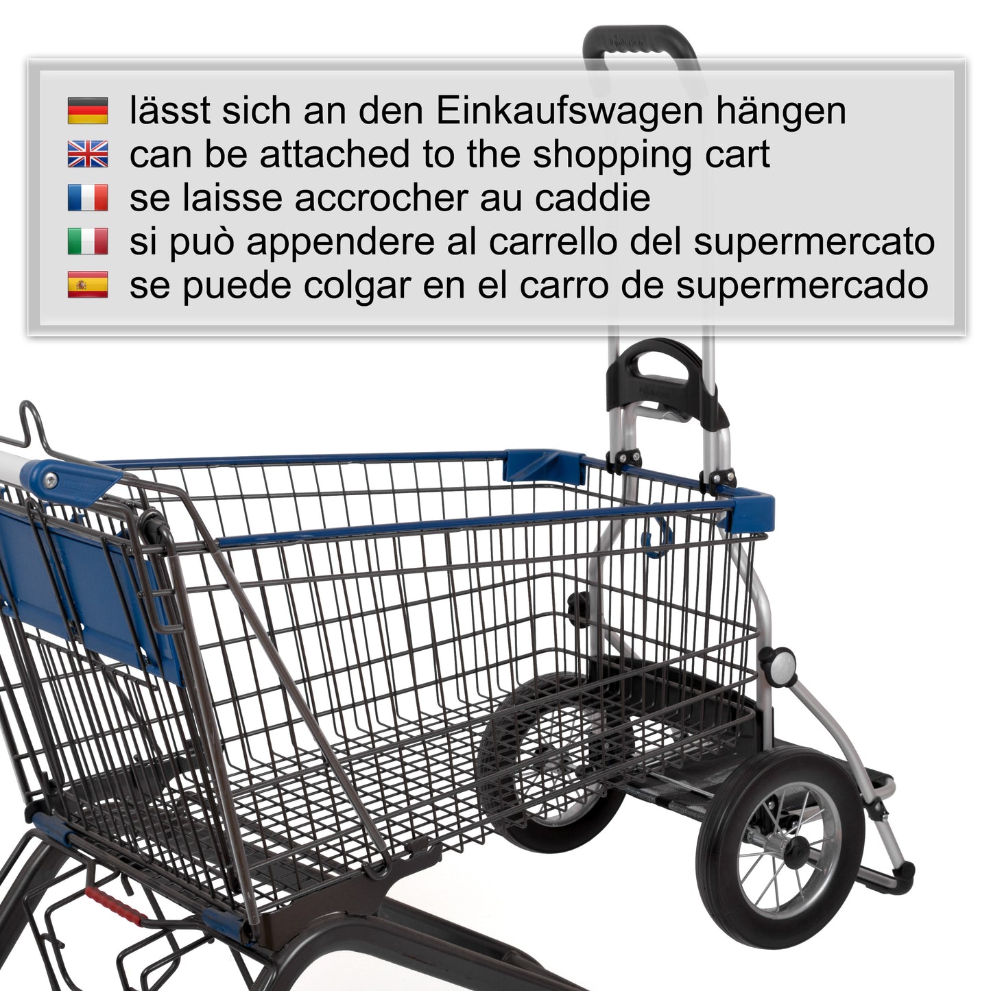 Royal Shopper Milla blau leichtlaufende abnehmbare Räder - 25 cm