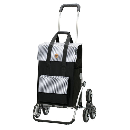 Exklusiv Andersen Einkaufstrolley - Treppensteiger Royal Shopper Milla schwarz 54L leichtlaufende abnehmbare Räder - 13 cm