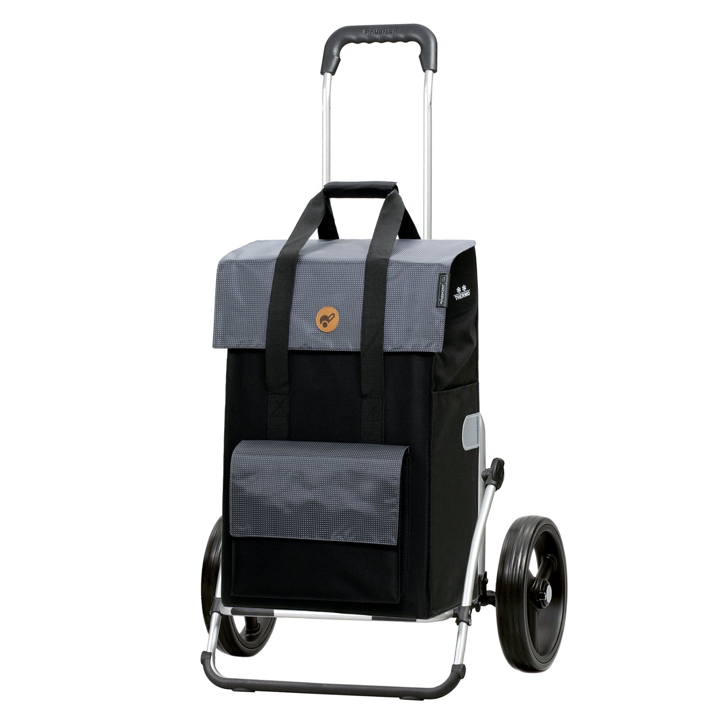 Exklusiv Andersen Einkaufstrolley - Royal Shopper XXL Vektor schwarz 43L leichtlaufende abnehmbare Räder - 25 cm