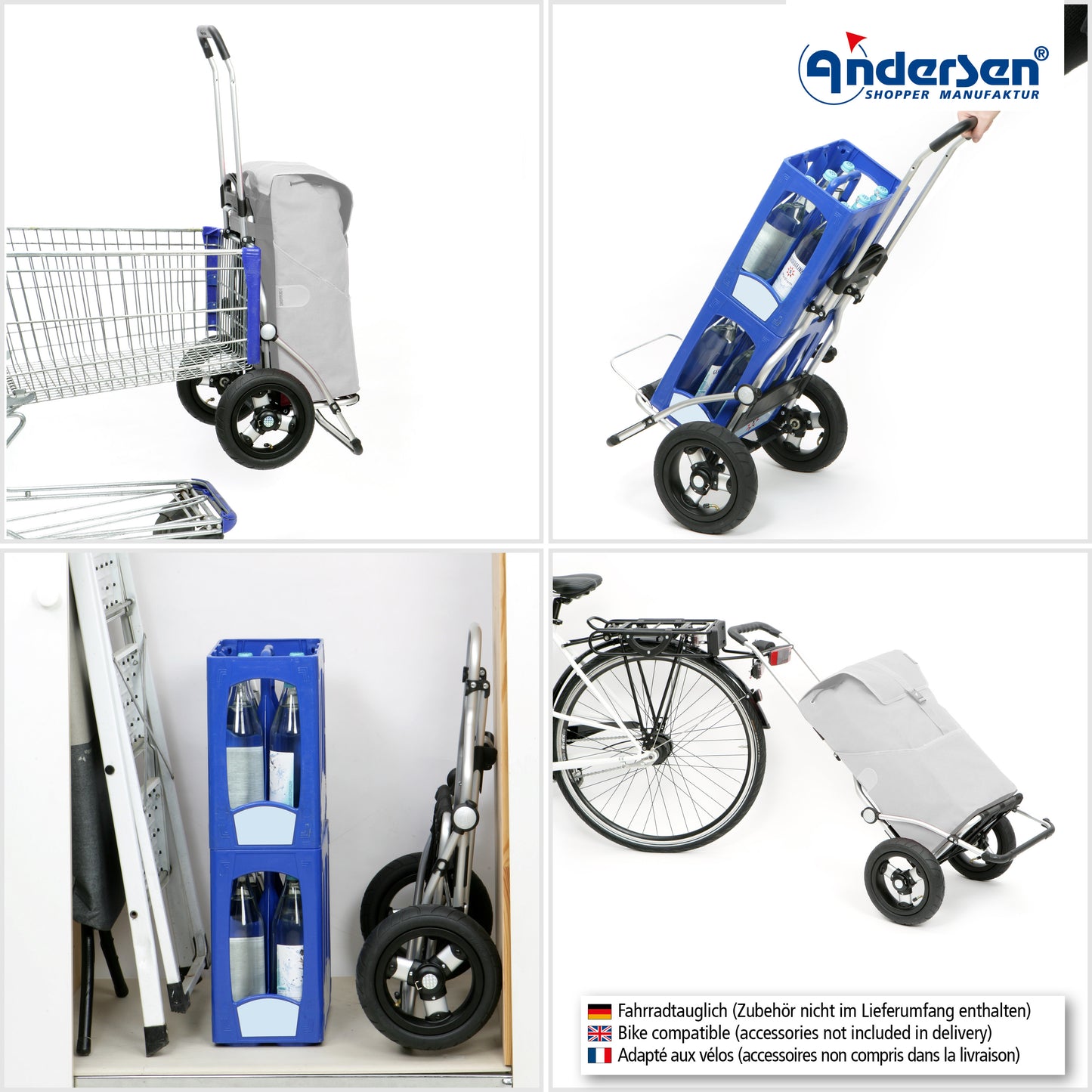 Royal Shopper Hydro 2.1 blau luftbereifte leichtlaufende abnehmbare Räder - 25 cm