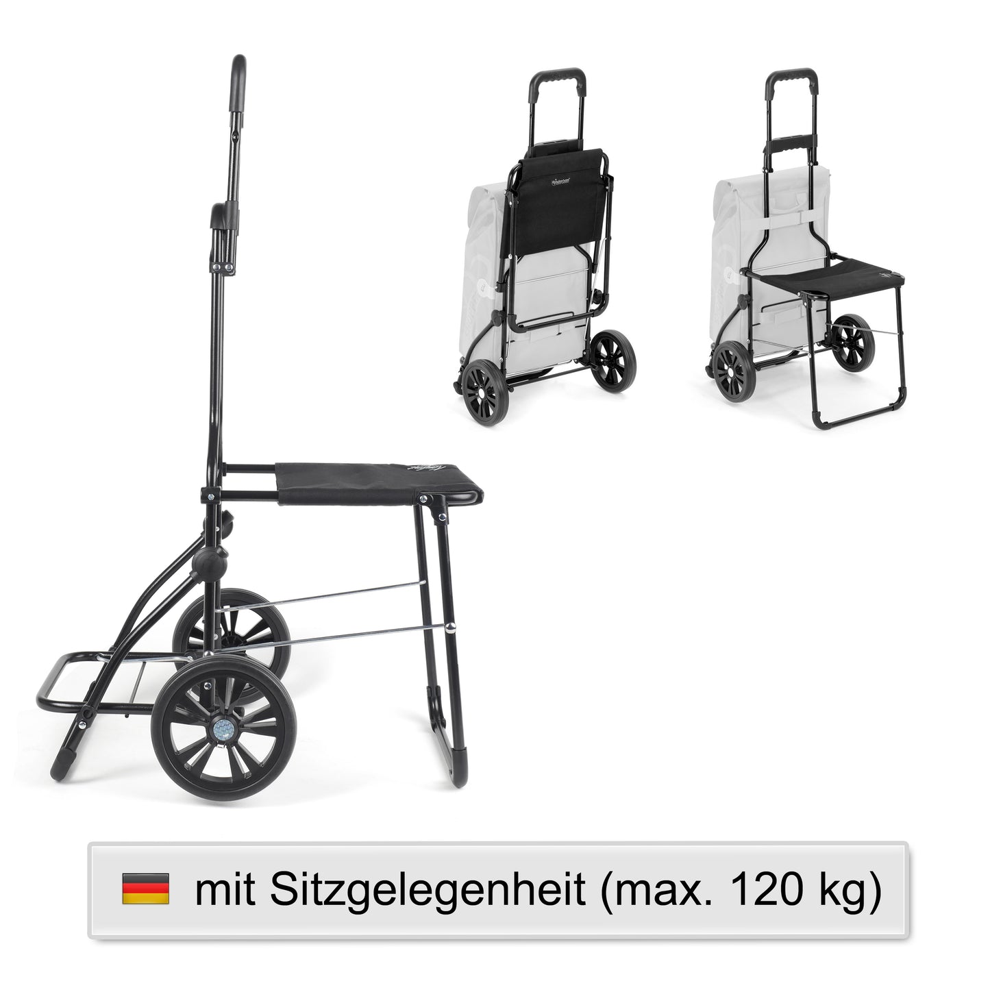 Komfort Shopper Ture blau leichtlaufende abnehmbare Räder - 20 cm