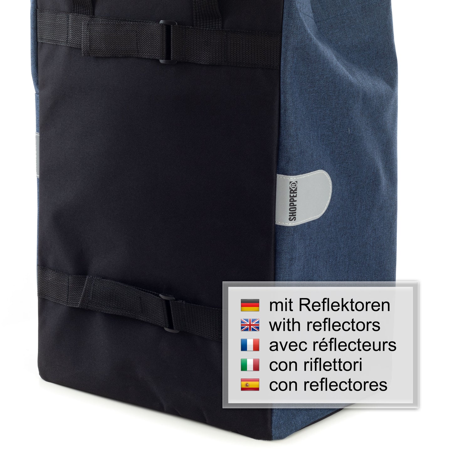 Exklusiv Andersen Einkaufstrolley - Royal Shopper XXL Jacob blau 54L leichtlaufende abnehmbare Räder - 25 cm