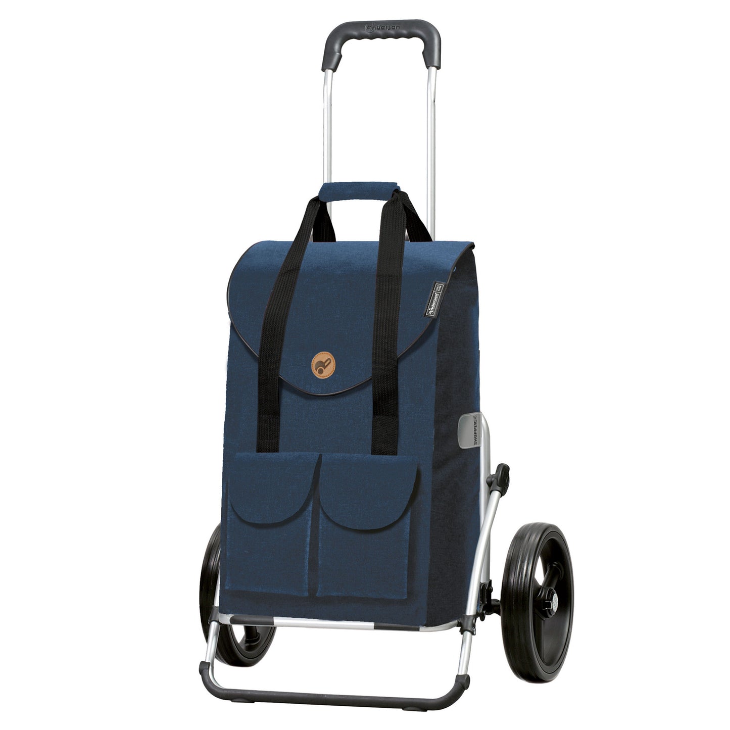 Exklusiv Andersen Einkaufstrolley - Royal Shopper XXL Jacob blau 54L leichtlaufende abnehmbare Räder - 25 cm