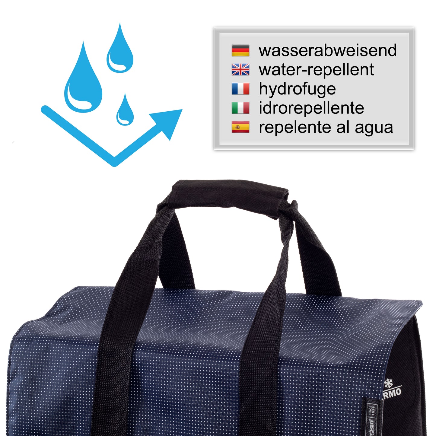 Royal Shopper Steel Vektor blau leichtlaufende abnehmbare Räder - 25 cm