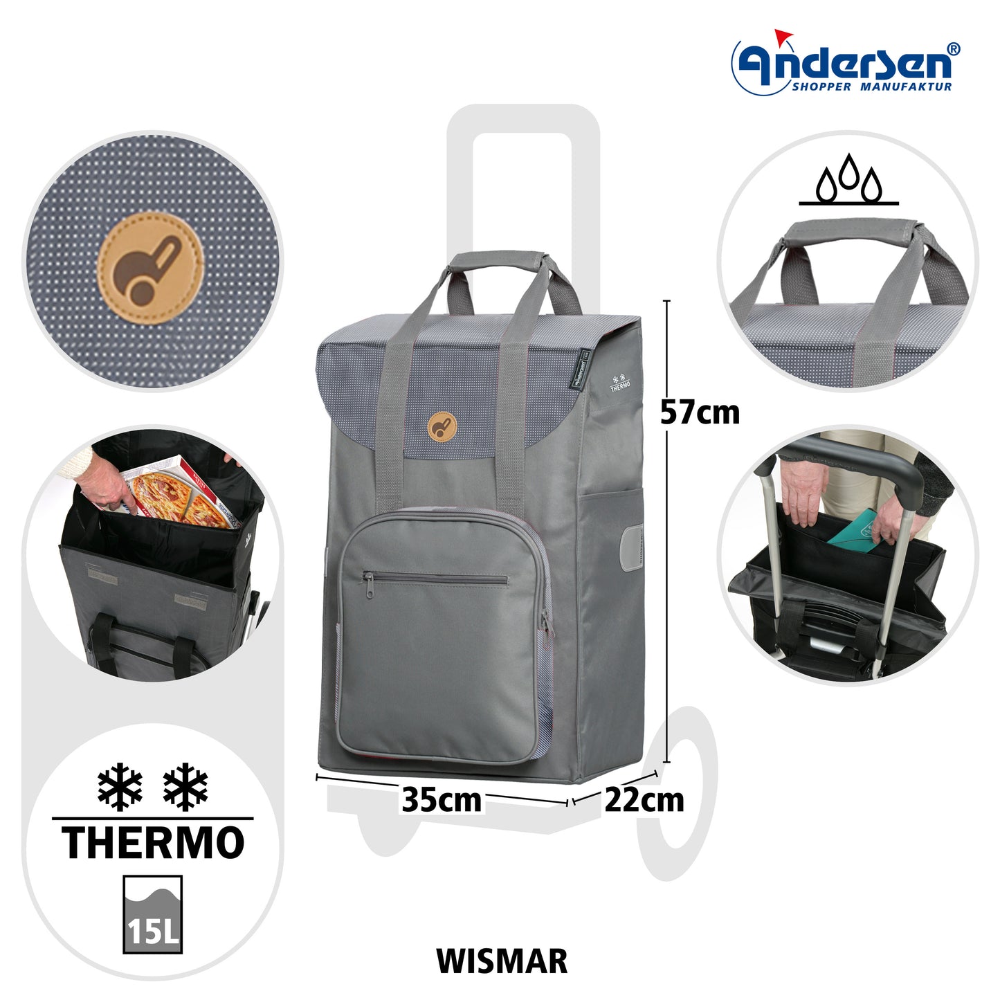 Treppensteiger Royal Shopper Wismar silbergrau leichtlaufende abnehmbare Räder - 13 cm