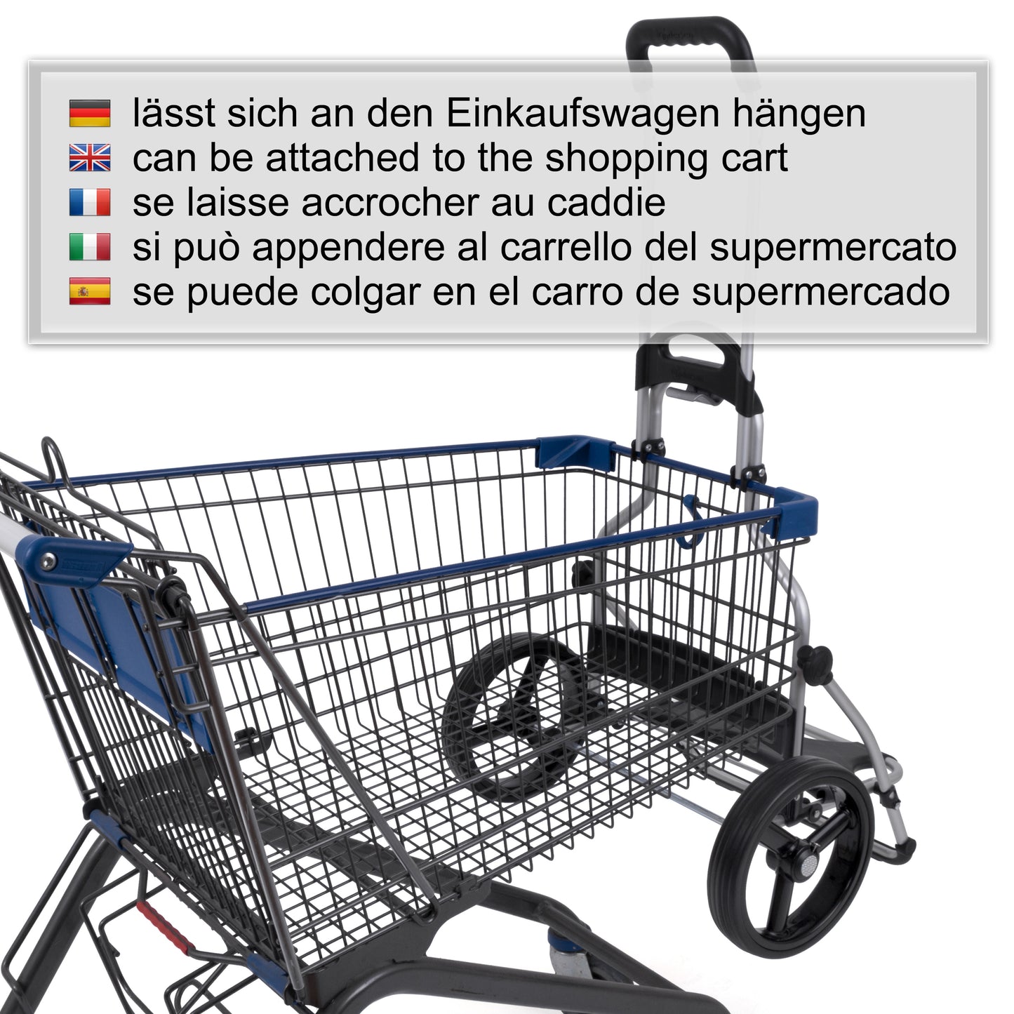 Exklusiv Andersen Einkaufstrolley - Royal Shopper XXL Vektor schwarz 43L leichtlaufende abnehmbare Räder - 25 cm